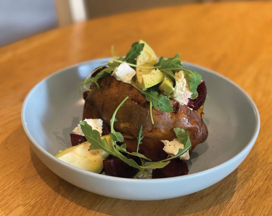 Sweet potato with avocado & beetroot